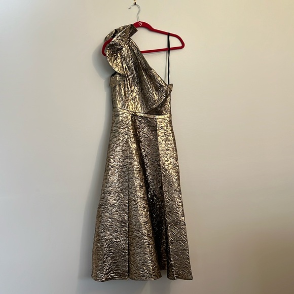 Antonio Melani Bridgett Jacquard One Shoulder Asymmetrical A-Line Dress - Picture 4 of 12